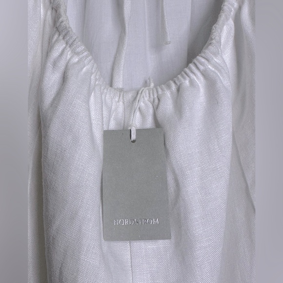 Reformation Anneliese linen open back short sleeve midi dress white - Picture 8 of 12